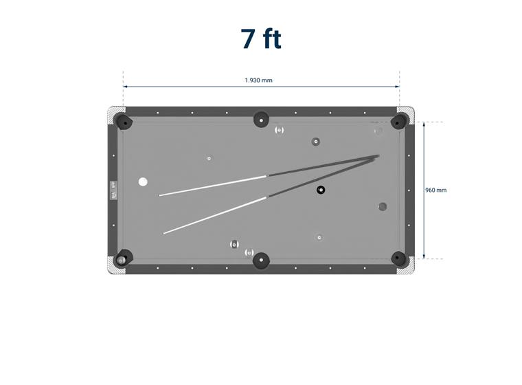Biljardbord Galant Black Edition 7 fot Röd spelduk | Spelyta 193x96 cm