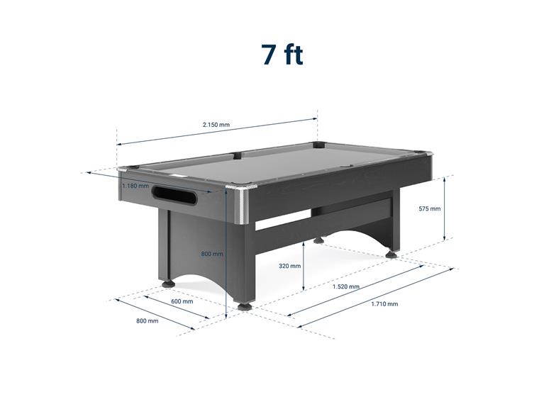 Biljardbord Galant Black Edition 7 fot Röd spelduk | Spelyta 193x96 cm
