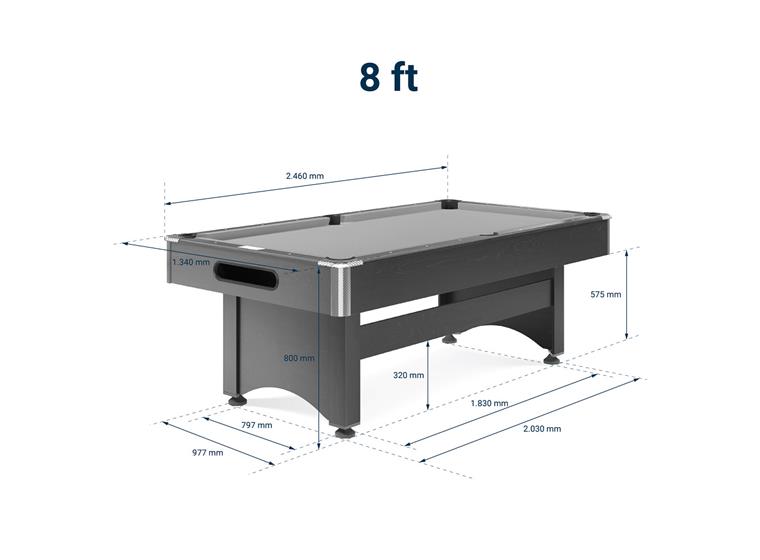 Biljardbord Galant Black Edition 7 fot Röd spelduk | Spelyta 193x96 cm