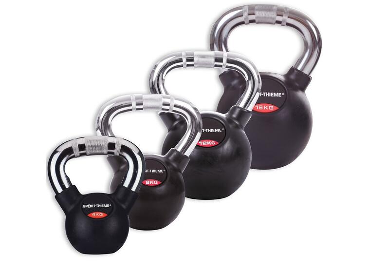 Kettlebell Gummerade| Sport-Thieme| 4 st 4 kg | 8 kg | 12 kg | 16 kg 