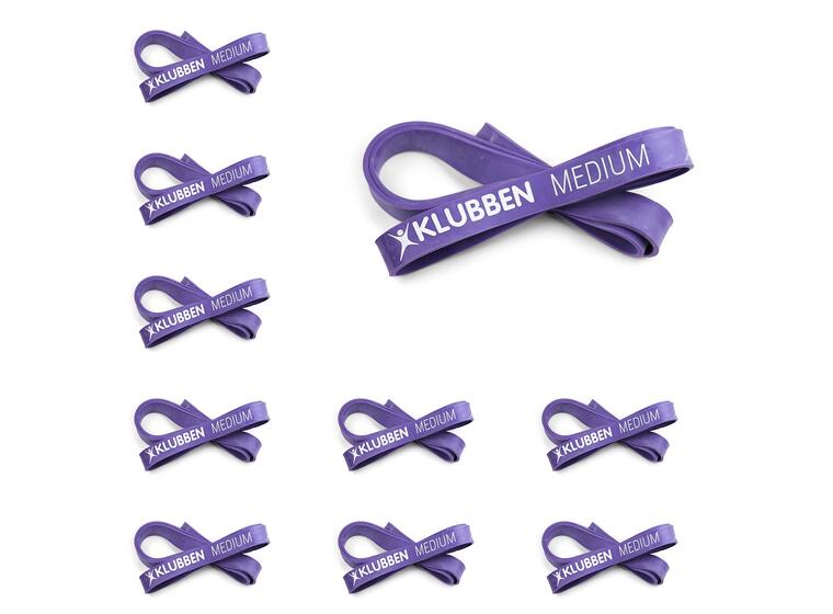 Powerband - lång, runt träningsband 10 st | Medium | Lila 