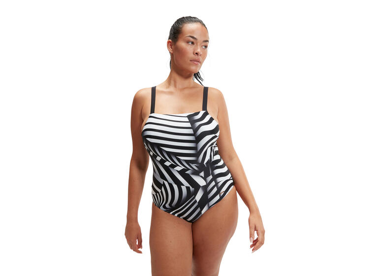 Square Neck Shaping Badedrakt 36 Speedo | Svart/Vit | ECO Endurance10 