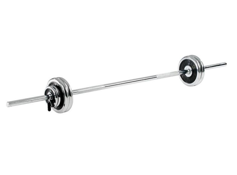 Viktset Krom 50 kg Skivstång 180 cm | viktskivor| Fjäderlås 
