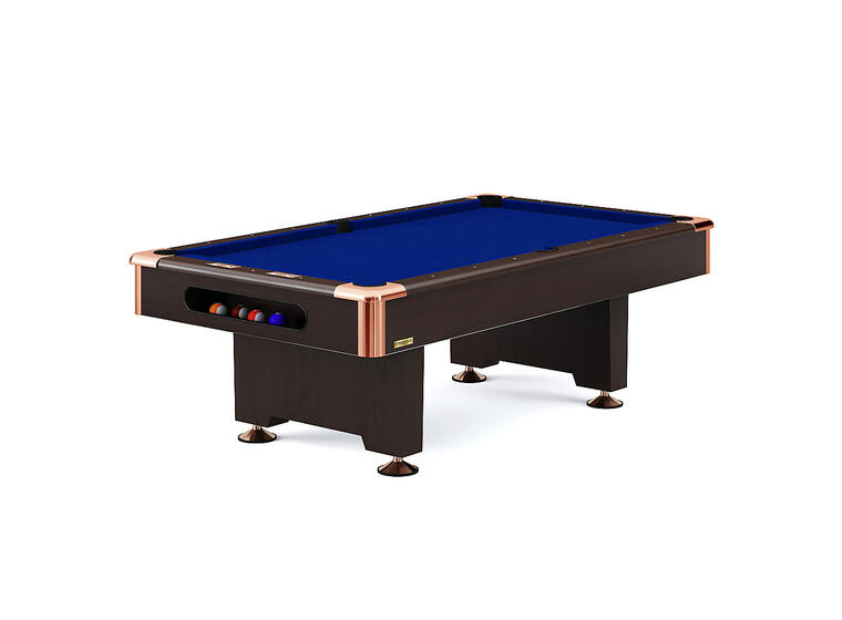 Biljardbord Club Pro Valnöt 8 fot Blå speldduk | Spelfält 224x112 cm