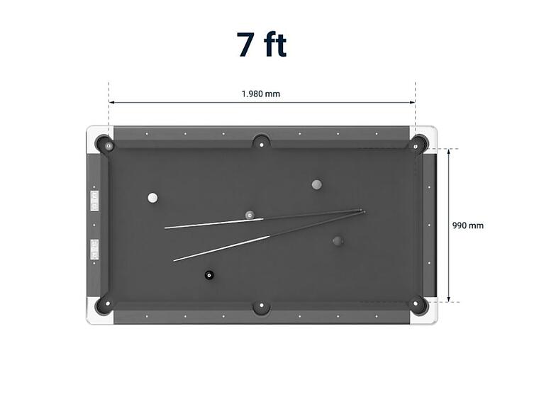 Biljardbord Club Pro Valnöt 8 fot Blå speldduk | Spelfält 224x112 cm