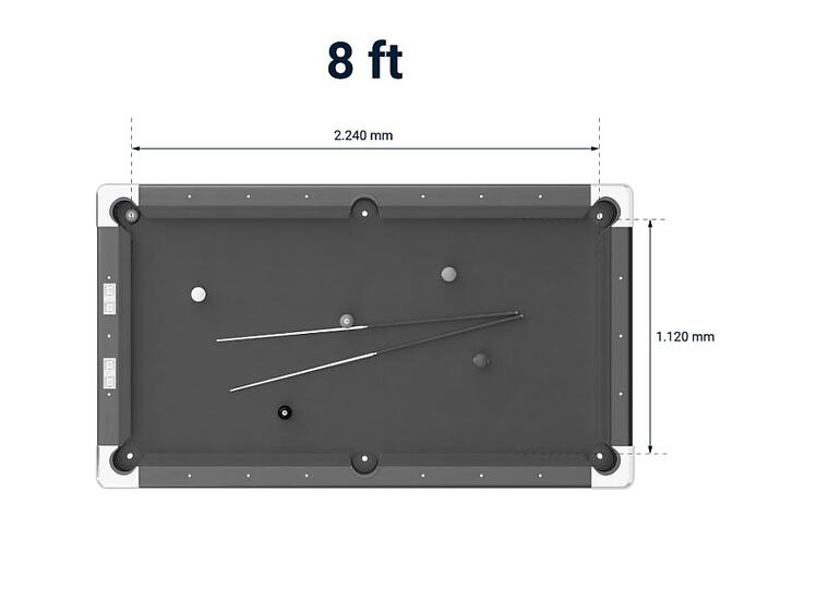 Biljardbord Club Pro Valnöt 8 fot Blå speldduk | Spelfält 224x112 cm