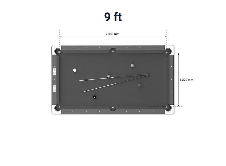 Biljardbord Club Pro Valnöt 8 fot Blå speldduk | Spelfält 224x112 cm