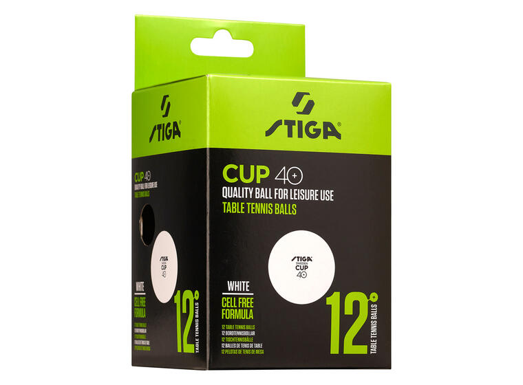 Bordtennisboll Stiga Cup 12 st. Vita | ABS 