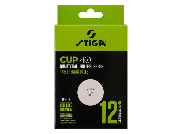 Bordtennisboll Stiga Cup 12 st. Vita | ABS 