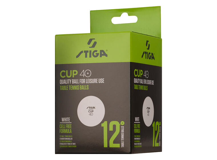 Bordtennisboll Stiga Cup 12 st. Vita | ABS 