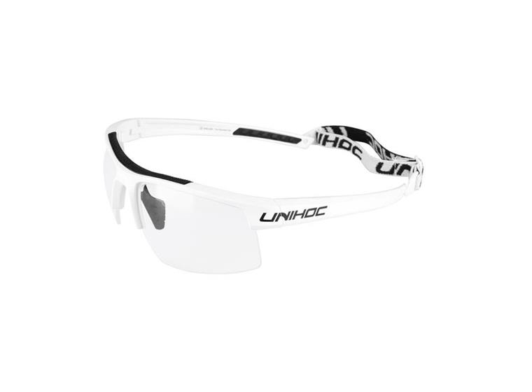 Innebandyglasögon Unihoc Energy Junior Skyddsglasögon | vit / svart