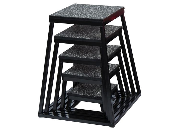 Plyo Box i metall | Set med 5 st. 5 olika höjder 