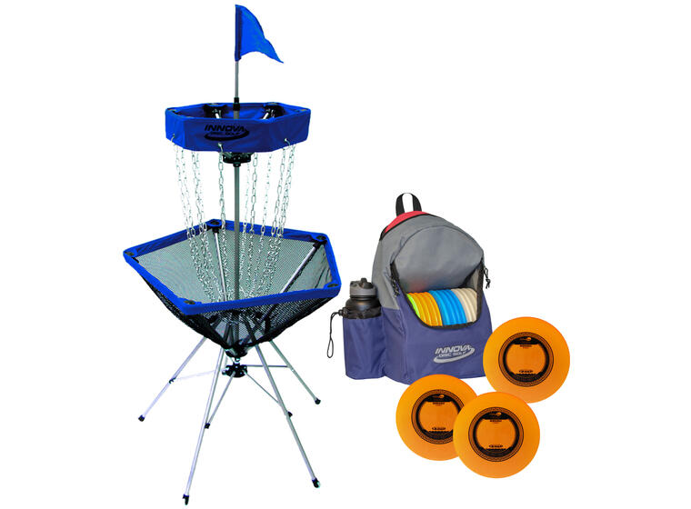 Klassuppsättning Disc Golf Midrange 15 discar | 1 ryggsäck | 1 korg 