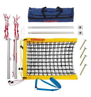 Beachvolleybollset SunVolley Plus+ Nät 9,5 m| Stolpar| Banmarkering| Bag