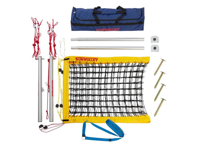 Beachvolleybollset SunVolley Plus+ Nät 9,5 m| Stolpar| Banmarkering| Bag 