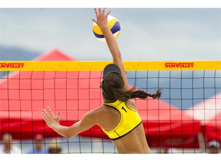Beachvolleybollset SunVolley Plus+ Nät 9,5 m| Stolpar| Banmarkering| Bag
