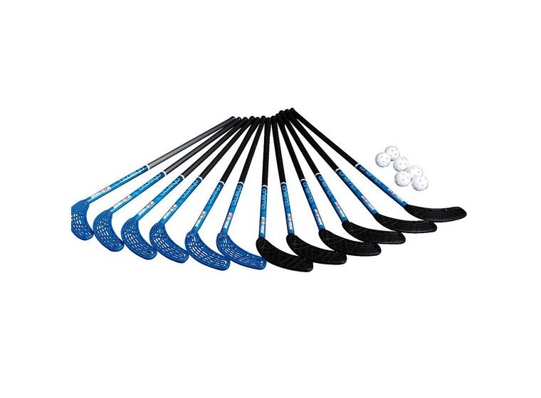 Innebandyset Champ 95 cm 12 innebandyklubbor | 6 bollar | 1 väska 
