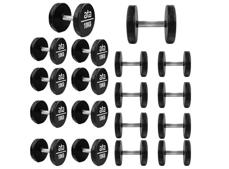 Hantel ata PU Pro Elite 2-40 kg Set | 2 st av varje vikt | Tot 40 st. 