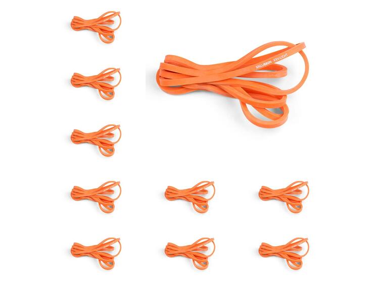 Powerband - lång, runt träningsband 10 st | Ultra lätt | Orange 