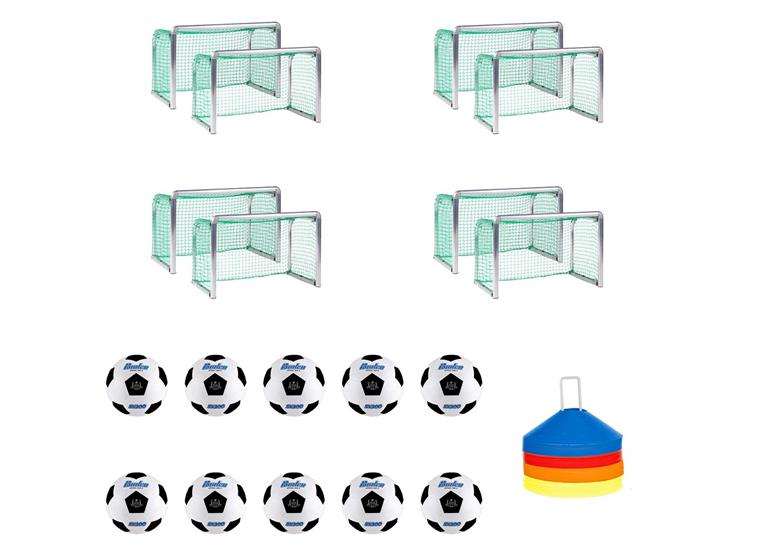Smålagsfotboll till 4 banor | Alu-mål 8 fotbollmål |10 fotbollar|50 kinahattar 