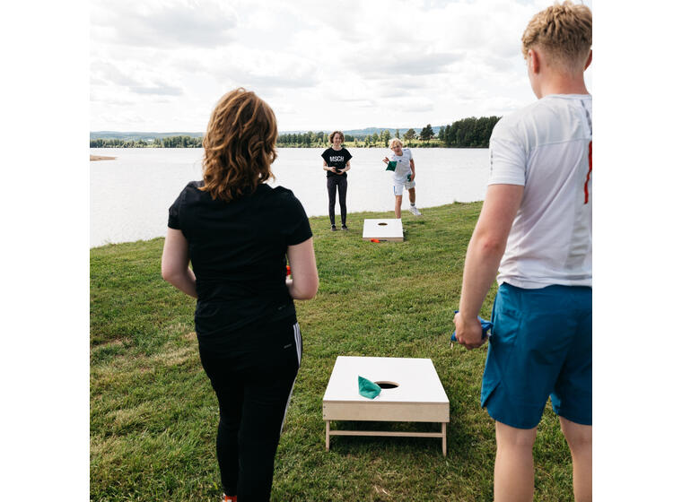 Cornhole Tournament Ärtpåsespel Träplatta med hål 