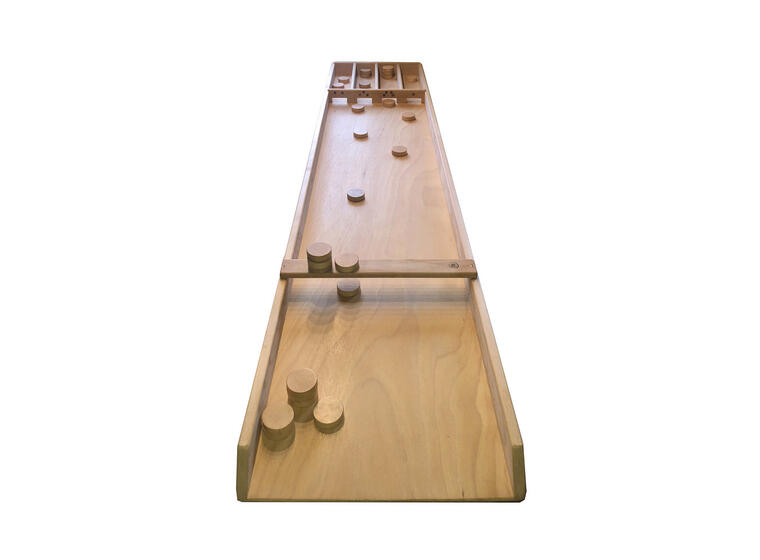 Jakkolo Dutch Shuffle Board 193x40x7cm Träspel med puckar och luckor 
