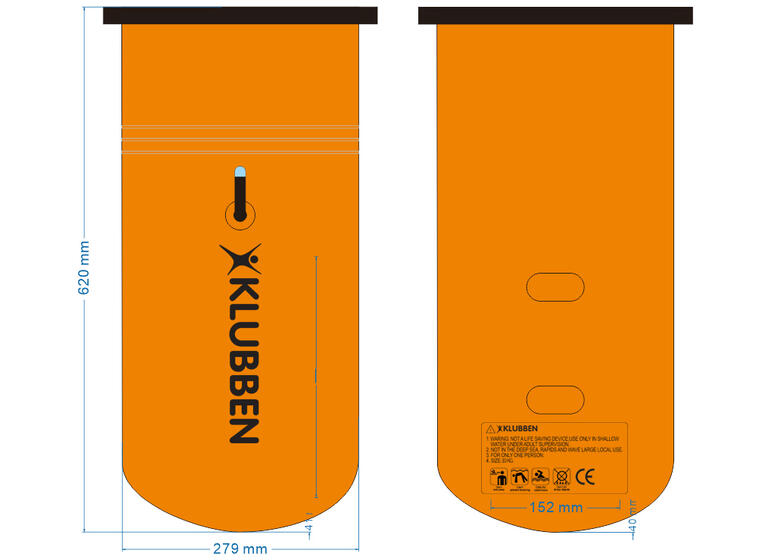 Klubben Safety Buoy Uppblåsbar boj | Open water | Orange 