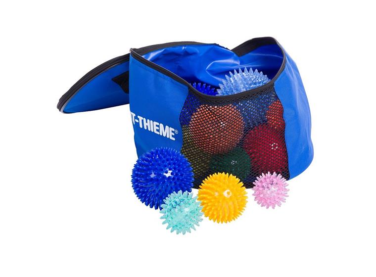 Massagebollset med bag 24 piggbollar i olika storlek 