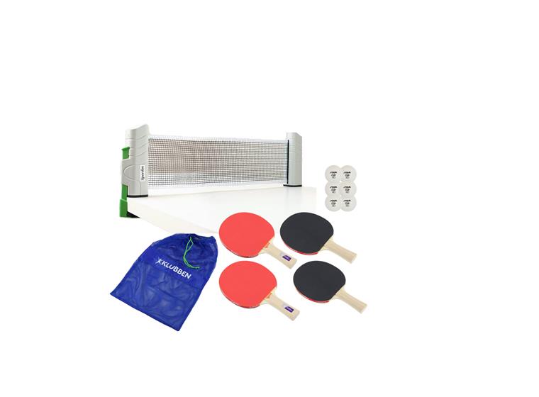 Portabelt bordtennisnät för vanliga bord 1 nät | 4 racket | 6 bordtennisbollar
