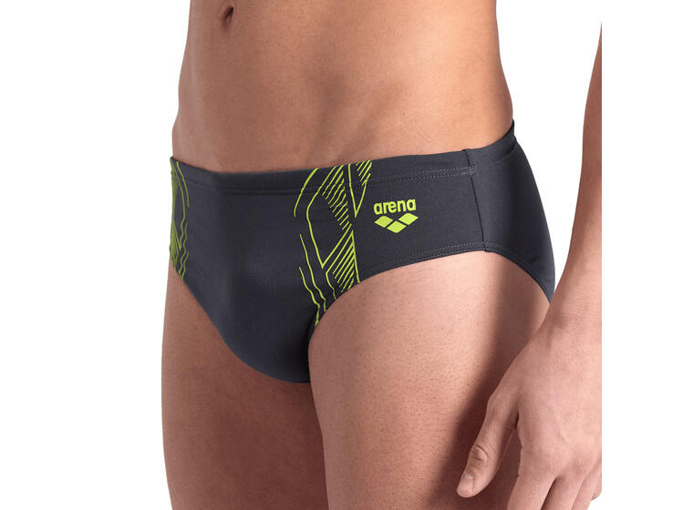 Reflecting Swim Briefs Badbyxa 38 Arena | Grå/Gul | MaxLife ECO 