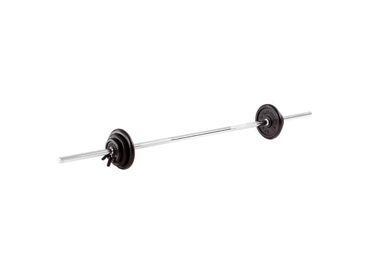 Viktset Gummibelagt 27,5 kg Viktstång 160cm | viktskivor | Fjäderlås 