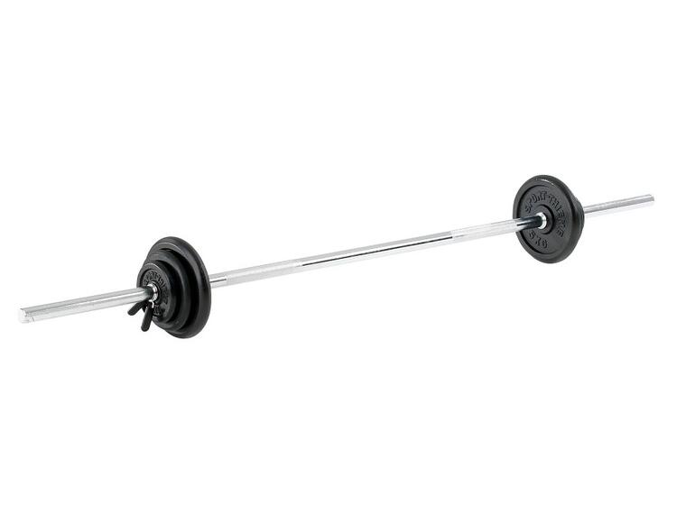 Viktset Gummibelagt 50 kg Skivstång 180 cm | viktskivor| Fjäderlås 