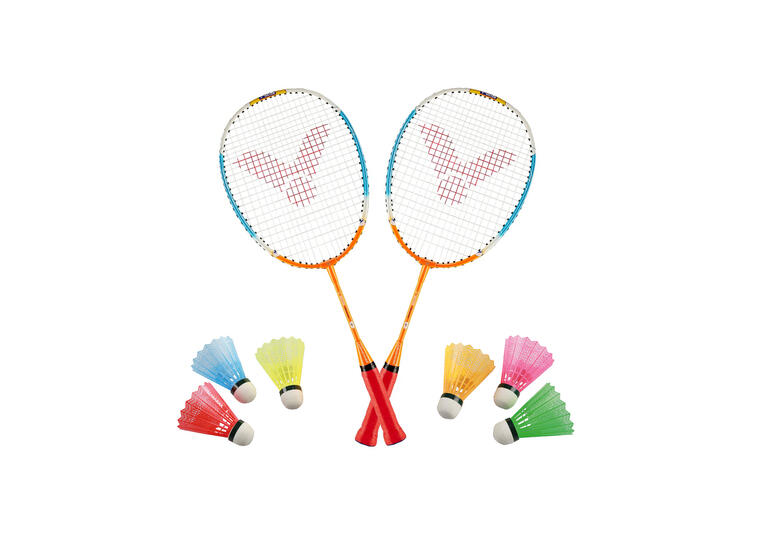 Badmintonset Victor Advanced 2 rack och 6 färgglada bollar 