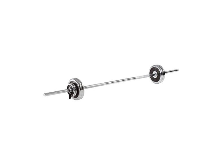 Viktset Krom 75 kg Skivstång 180 cm | viktskivor| Fjäderlås 
