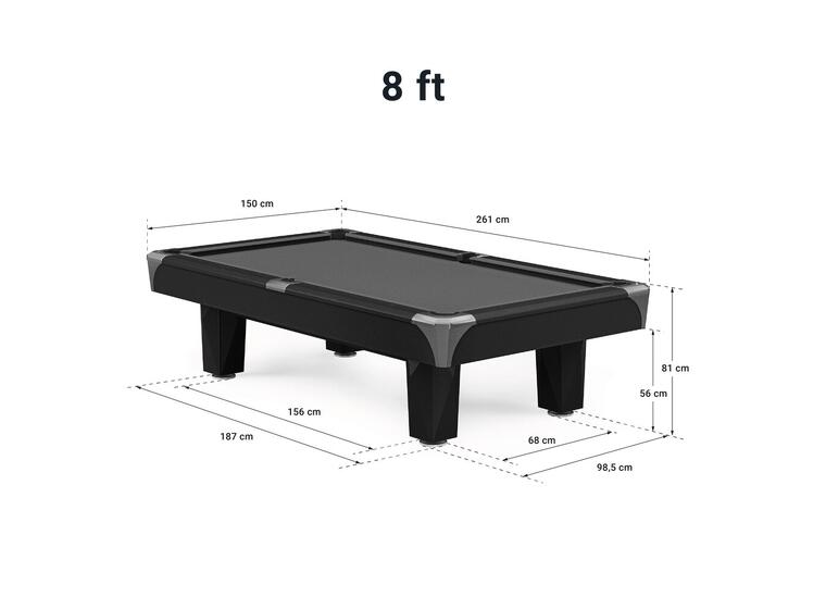 Biljardbord Master skiffer 8 fot Ljus grön Simonis 860 duk 