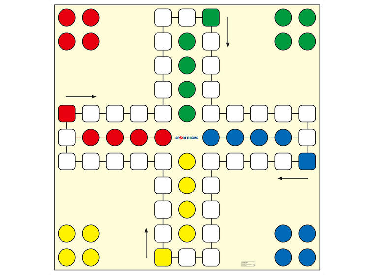 Fia med knuff 149 x 149 cm Stort Fiaspel med pjäser och tärning 