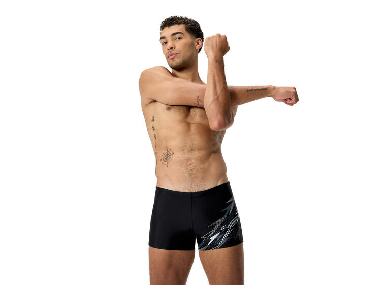 Medley Logo Aquashort Badbyxa 32 Speedo | Svart/Grå | Enduraflex 