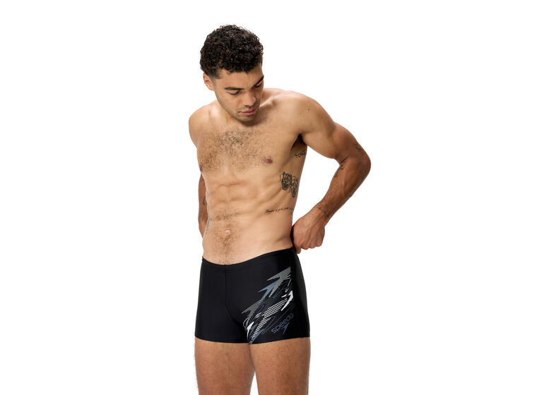 Medley Logo Aquashort Badbyxa 32 Speedo | Svart/Grå | Enduraflex 