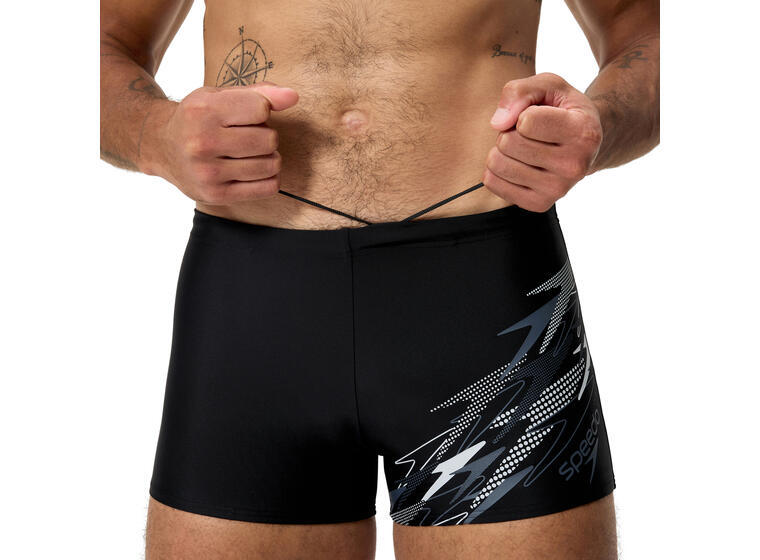 Medley Logo Aquashort Badbyxa 32 Speedo | Svart/Grå | Enduraflex 