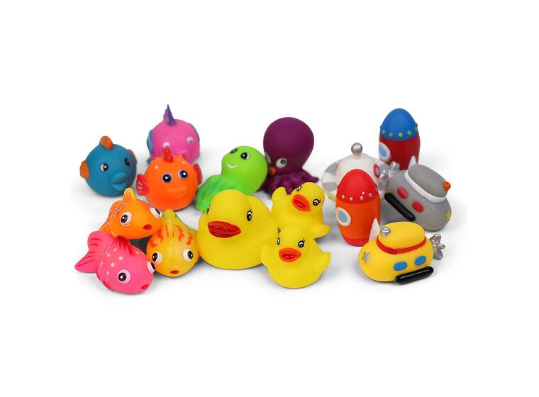Badleksaker - blandade figurer Set med 16 st figurer 