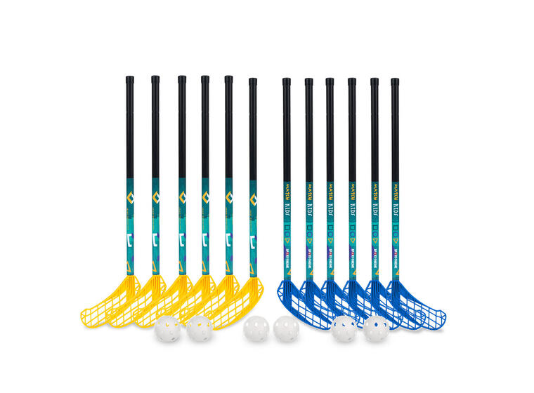 Innebandysett  Match Kids 70 cm 12 innebandyklubbor | 6 bollar 