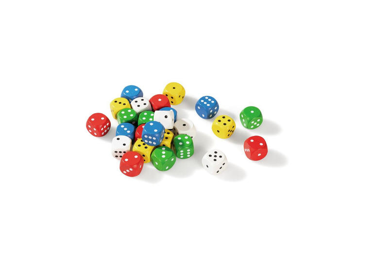 Tärningar för lek och spel 25 st | 1,5 cm färgglada tärningar 