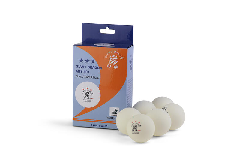 Bordtennisbollar Giant Dragon ABS40+ 6 st | ITTF godkända 