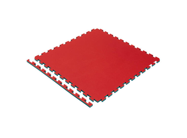 Judomatta Tatami 1 x1 m - 2 cm tjock Tatami officiell tävlingsmatta | Blå/Röd 