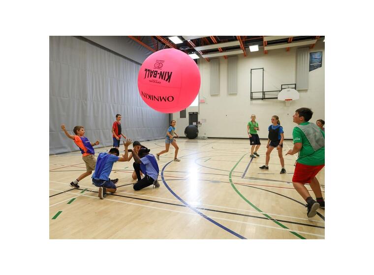 KIN-BALL Spelboll rosa Kinboll 122 cm | Stor svävande boll 