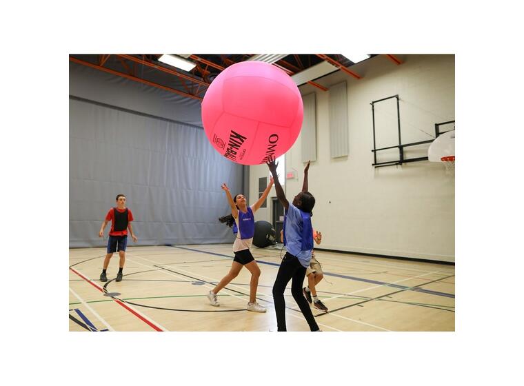 KIN-BALL Spelboll rosa Kinboll 122 cm | Stor svävande boll 