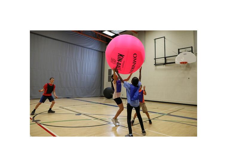 KIN-BALL Spelboll rosa Kinboll 122 cm | Stor svävande boll 