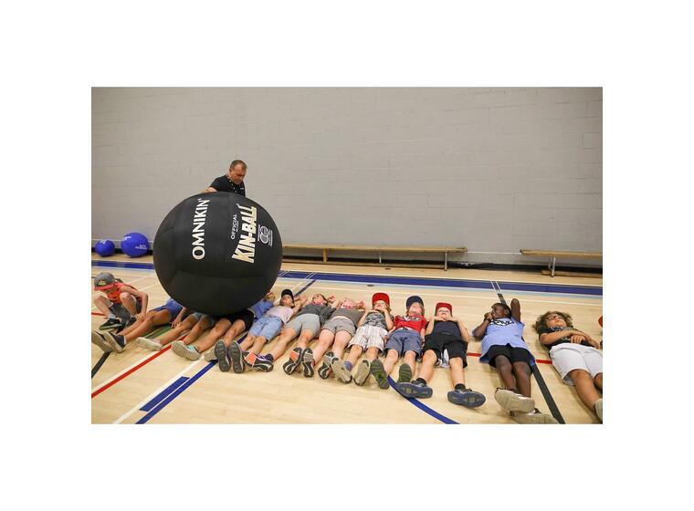 KIN-BALL Spelboll rosa Kinboll 122 cm | Stor svävande boll 