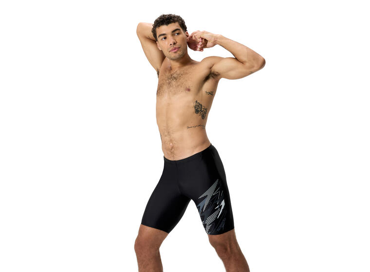 Medley Logo Jammer Badbyxa 38 Speedo | Svart/Grå | Enduraflex 