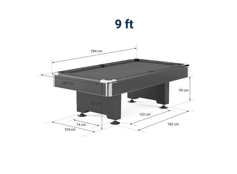 Biljardbord Club Pro III Skiffer 9 fot Grön Simonis 860 duk 